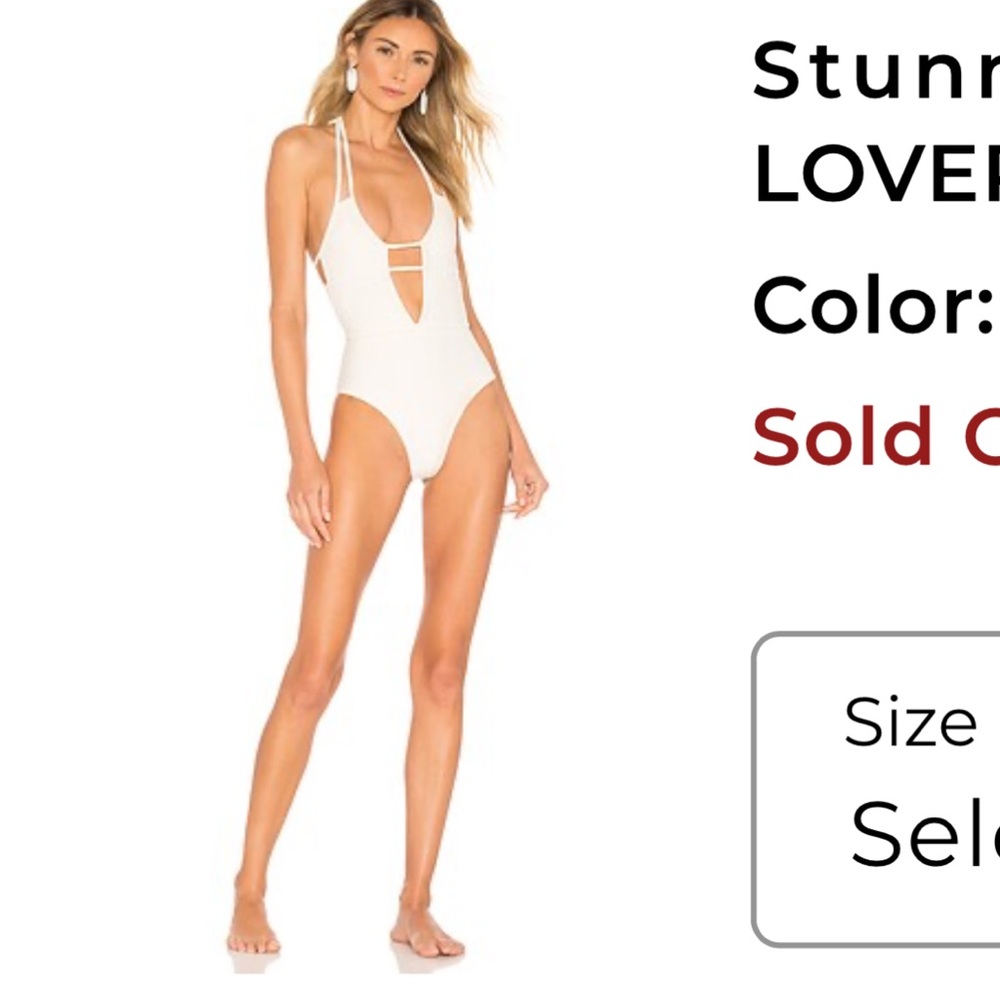 Lovers + friends ivory white stunna one piece swimsuit